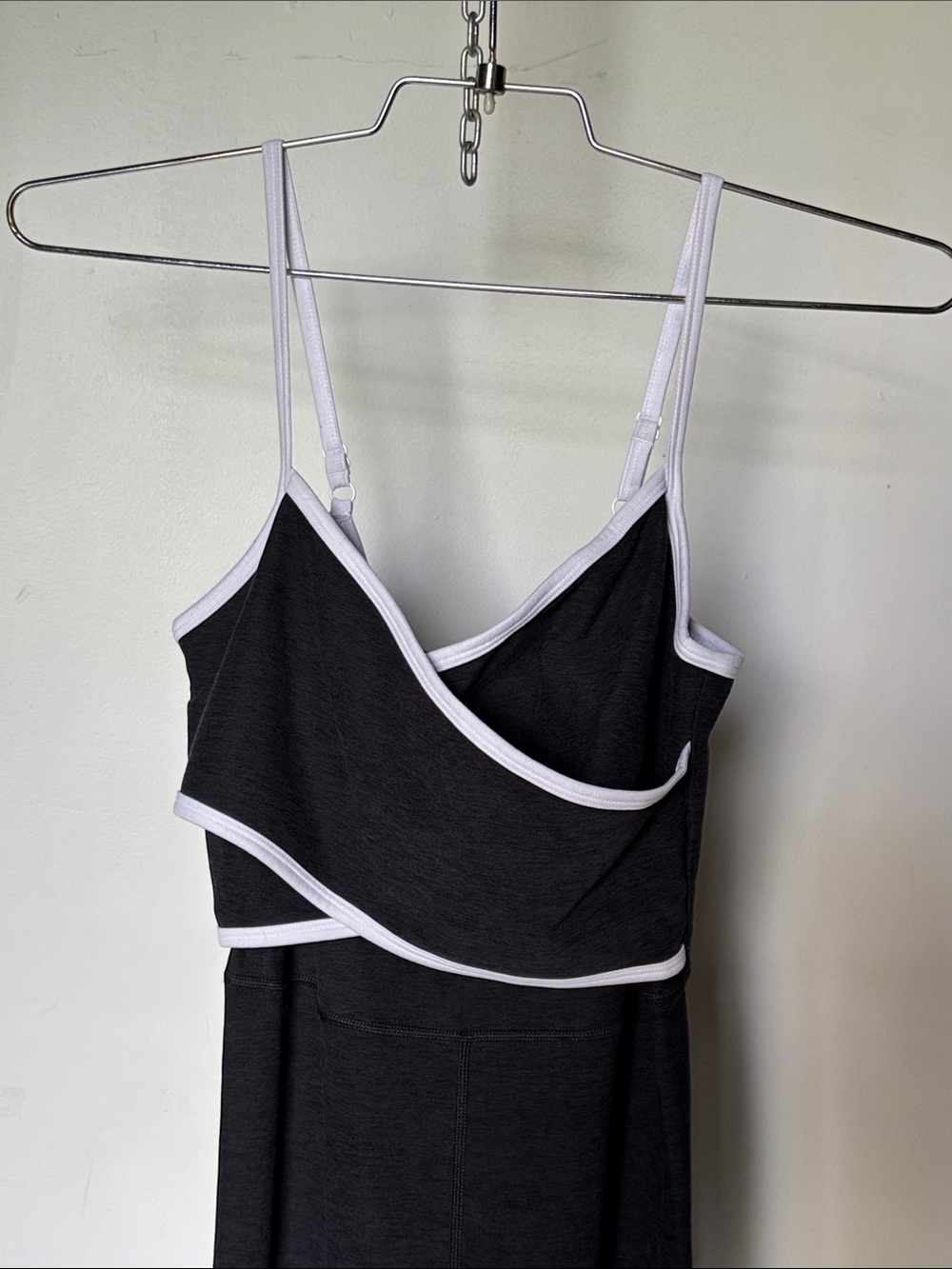 Abercrombie & Fitch YPB Heather Black Jumpsuit with White Piping - Picture 3 of 6